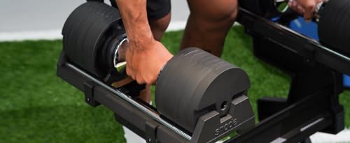 SNODE AD80 Drop Proof 80 lbs Adjustable Dumbbell Set -Adjustable Weights with Cast Iron Plates and Cradle, Knurled Handle, Fast Adjust