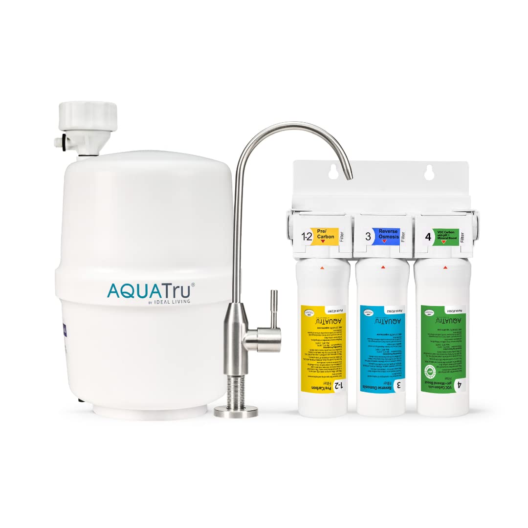 AquaTru Under Sink Reverse Osmosis Water Filter System with Alkaline pH+ Filter | Certified to Remove Lead, Chlorine, Fluoride