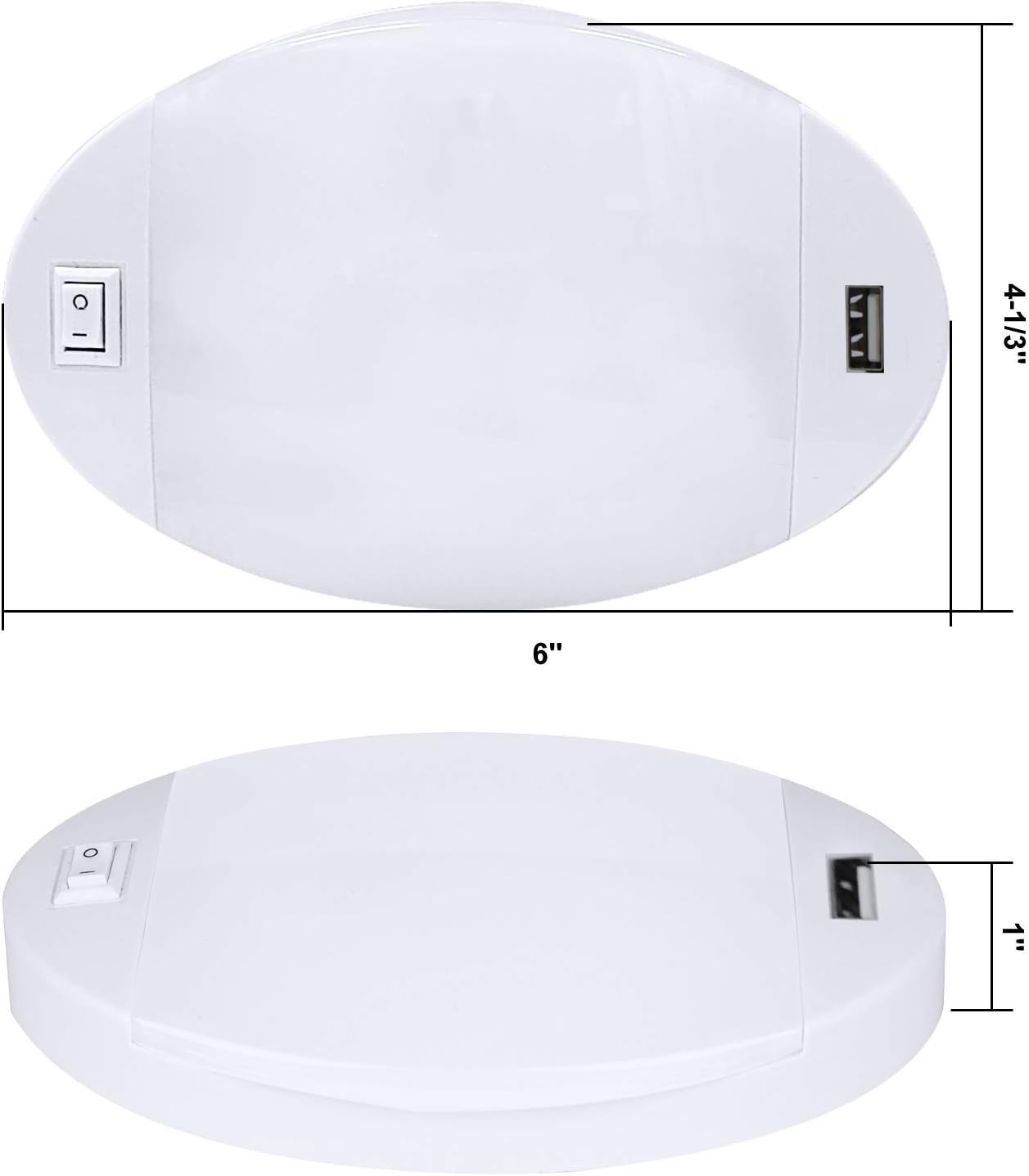 Facon Fashion LED Bright Pancake Light 12 Volt Interior Ceiling Dome Light with On/Off Switch for RV Motorhomes Camper Caravan Trailer Boat (with