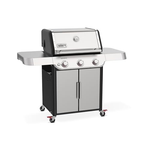 Weber Genesis S-315 Liquid Propane Gas Grill for Outdoor Grilling, 3 Burners, Stainless Steel
