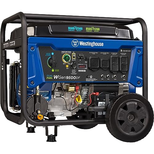 Westinghouse 12500 Watt Dual Fuel Home Backup Portable Generator, Remote Electric Start, Transfer Switch Ready, Gas and Propane Powered