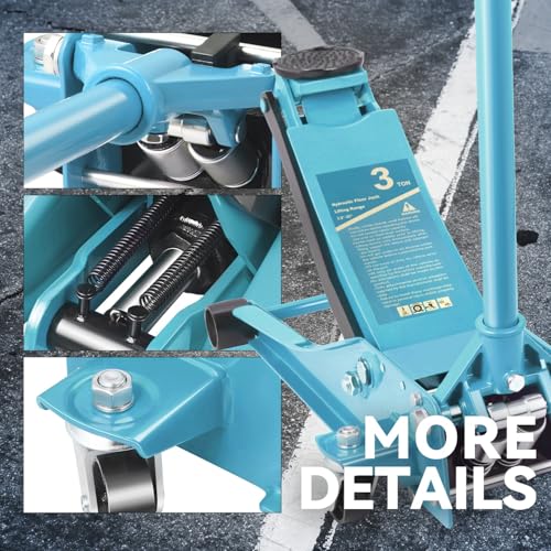 Auto Dynasty 4 Ton Low Profile Floor Jack, Heavy Duty Steel Hydraulic Car Jack with Dual Pistons Quick Lift Pump, Hydraulic Racing Floor Jack
