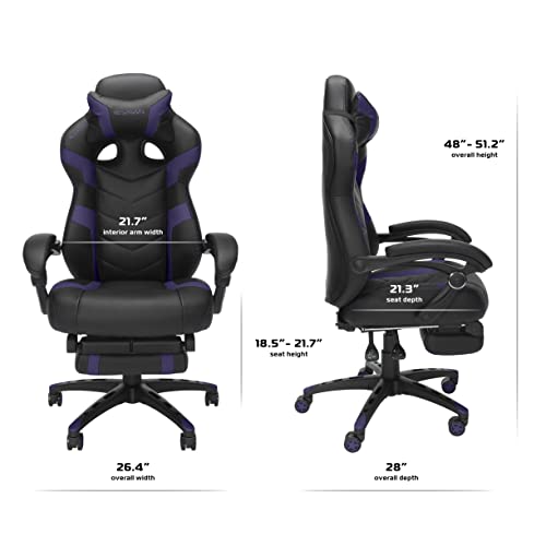 RESPAWN 110 Pro Gaming Chair - Gaming Chair with Footrest, Reclining Gaming Chair, Video Gaming Computer Desk Chair, Adjustable Desk Chair