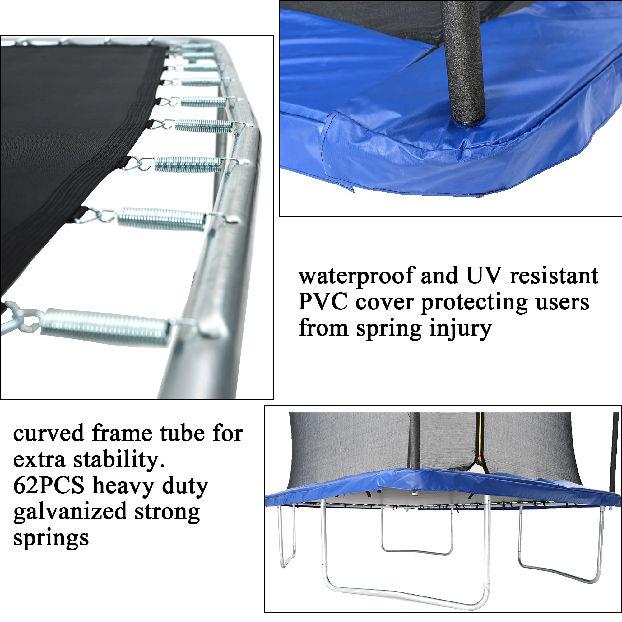 Hotjump Rectangle Trampoline 12ft x 8ft  Trampoline with Enclosure