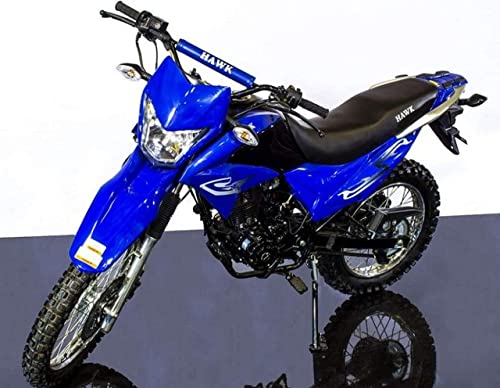 250cc Hawk Enduro RPS 5 Speed Manual Clutch Dual Sports Motorcycle Street Bike for Youth and Adult (Blue)