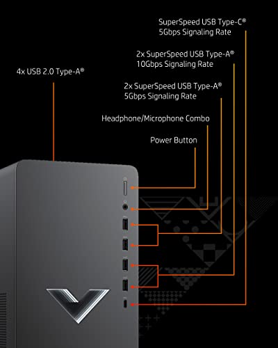 HP Victus 15L Gaming Desktop Computer Bundle PC, AMD Ryzen 3 Processor, 8 GB SDRAM, 256 GB SSD, Windows 11 Home OS, Surround Sound