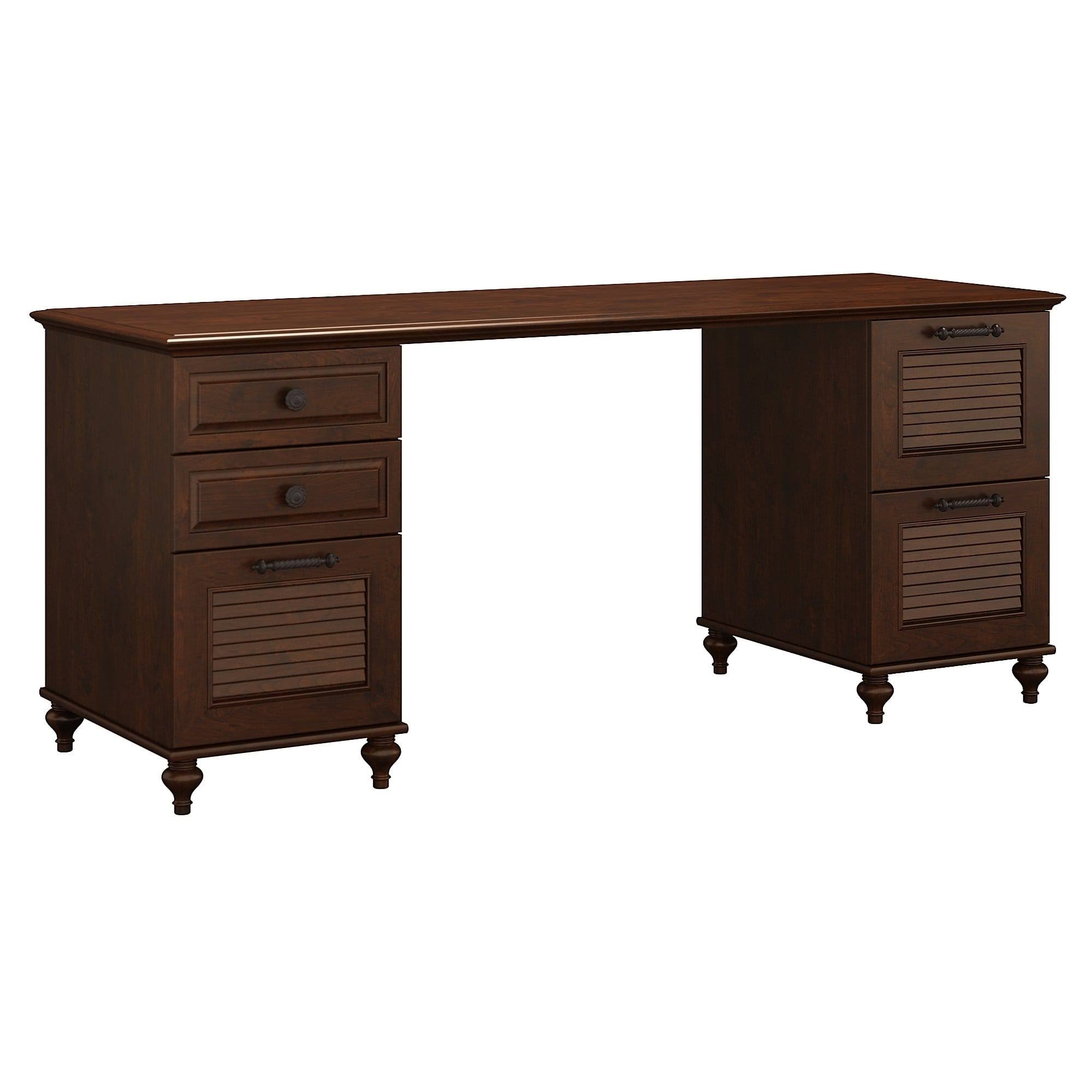 Bush Furniture Kathy Ireland Office ALA006CC Volcano Dusk Double Pedestal Desk, Coastal Cherry