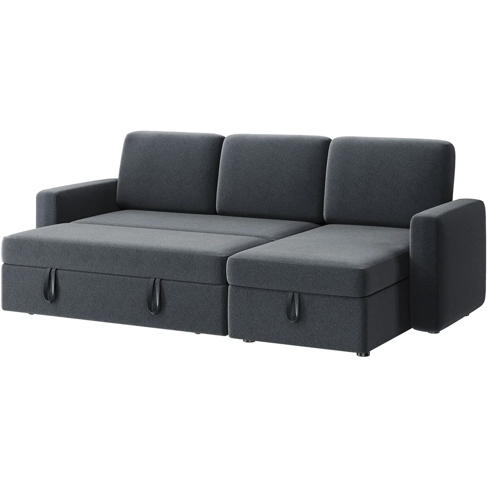 Alden Design Reversible Sectional Sleeper Sofa with USB & Type-C Ports, Light Gray
