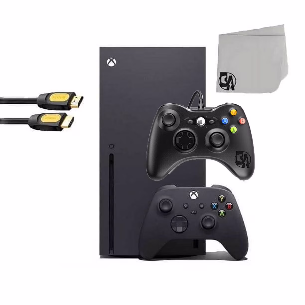 Restored Xbox Series X Video Game Console Black BOLT AXTION Bundle with 2 Controller (Refurbished)