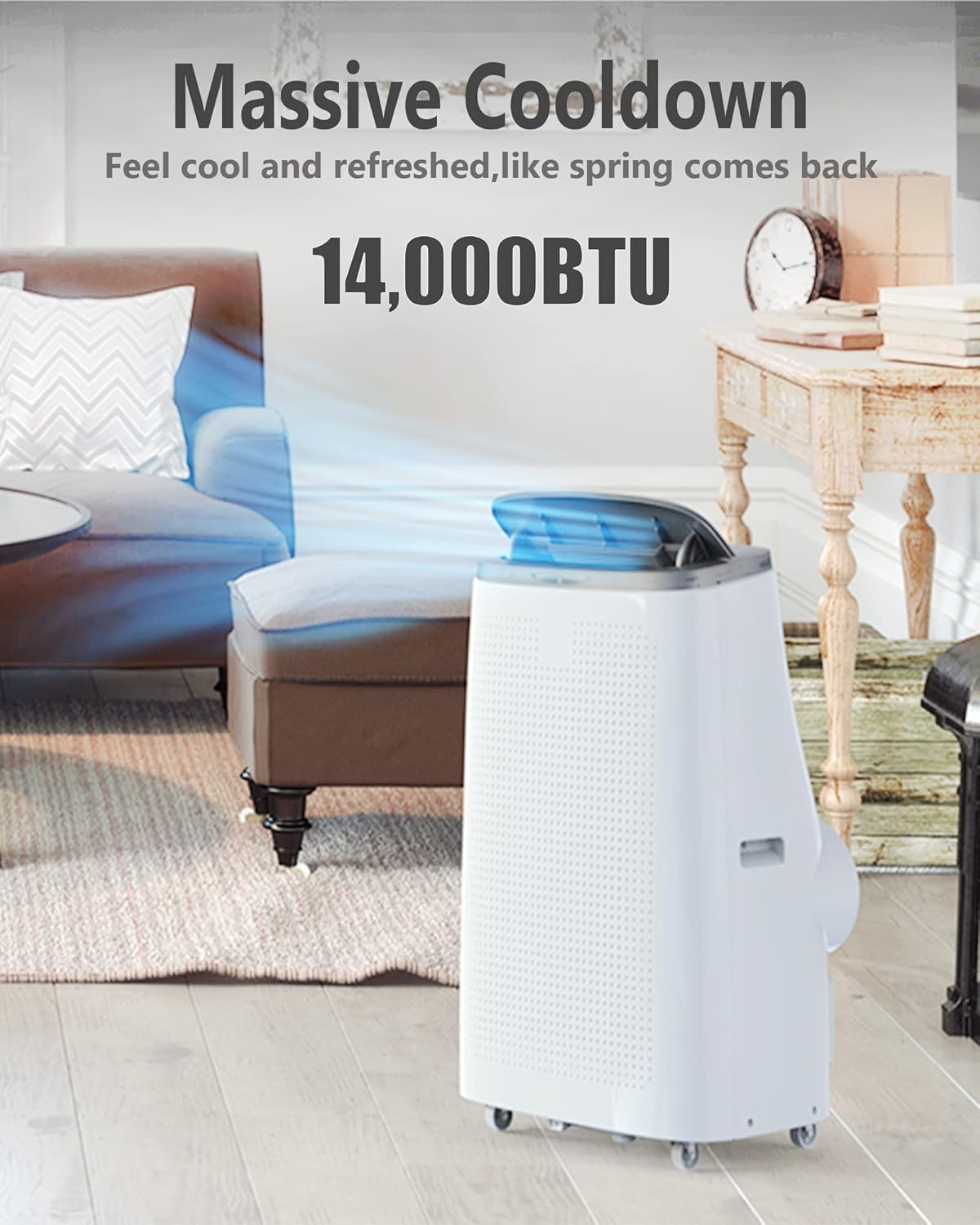 ac-14000 14000 BTU Portable Air Conditioners, White&Grey