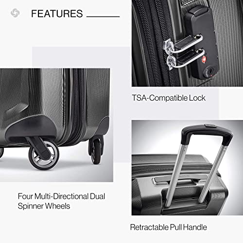 Samsonite Winfield 3 DLX Hardside Expandable Luggage with Spinners, Silver, Carry-On 20-Inch