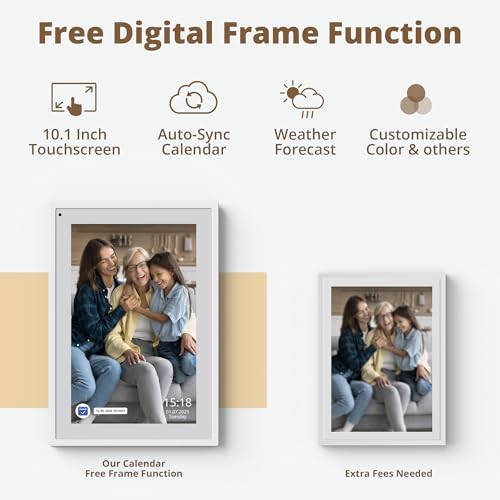Dragon Touch 15.6" Digital Calendar Chore Chart – 1080P Full HD Interactive Touchscreen, Smart Family Planner