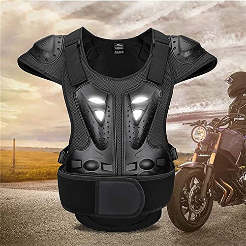 Adults Motorcycle Body Armour Chest Back Spine Protector Guard Vest,Protective Gear for Bike Motocross Skiing Snowboarding Black