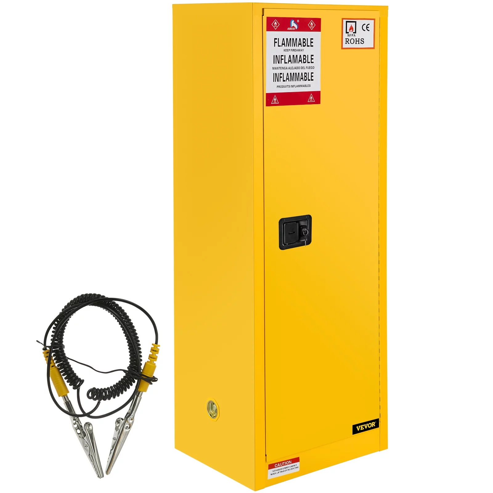 VEVOR Flammable Cabinet 18" x 18" x 35", Galvanized Steel Safety Cabinet, Adjustable Shelf Flammable Storage Cabinet