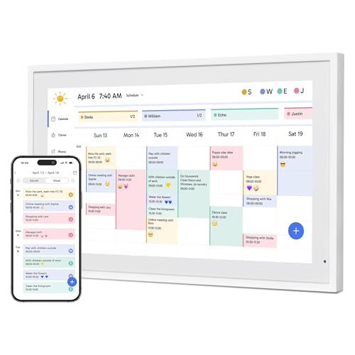 Dragon Touch 15.6" Digital Calendar Chore Chart – 1080P Full HD Interactive Touchscreen, Smart Family Planner