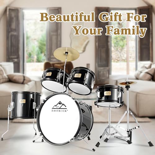 EASTROCK Kids Drum Set, 5-Piece 16 Inches Junior Drum Sets for Kids, Drummer, Beginner Youth Drumset for 7-12 Years Old with Throne,Cymbal,Pedal