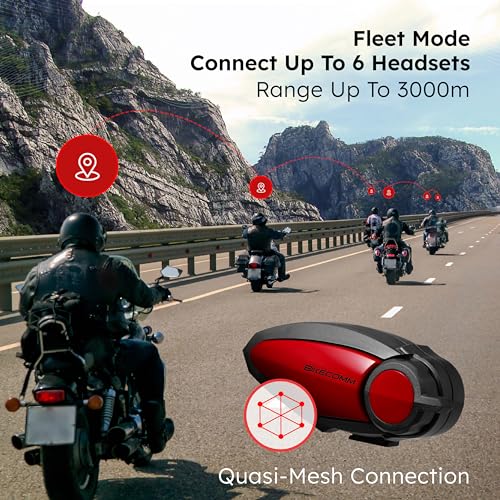 BK-S2 Motorcycle Bluetooth Intercom Headset - Helmet Communication System, Waterproof Speaker, Voice Comm Earbuds, Helmet Headphone