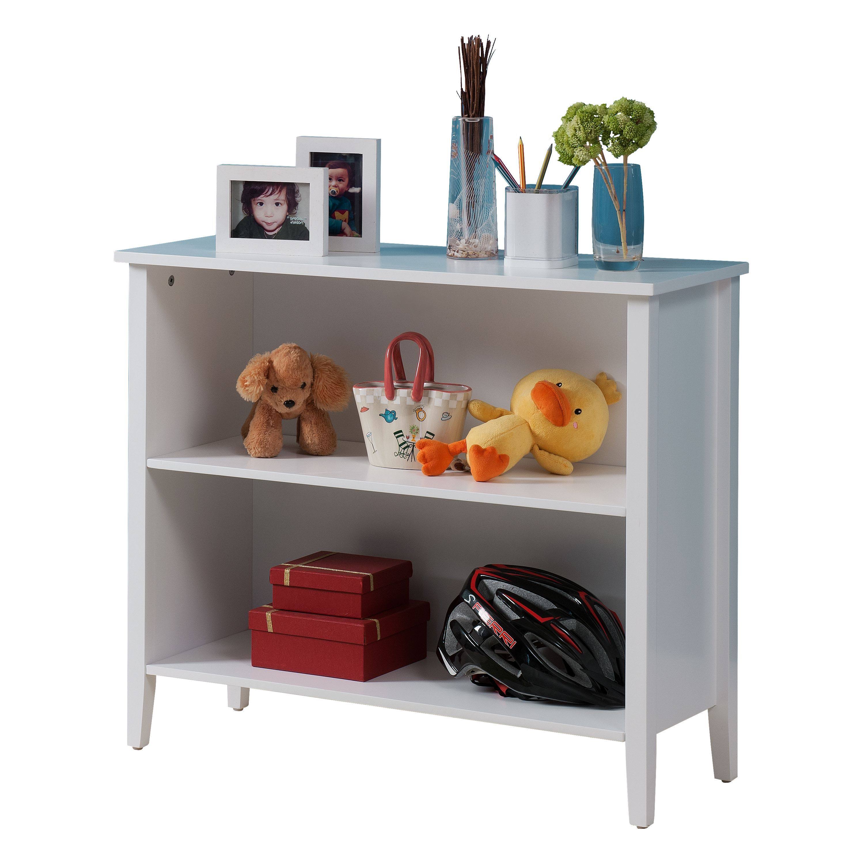 Pilaster Designs - White Finish 2-Shelf Bookcase