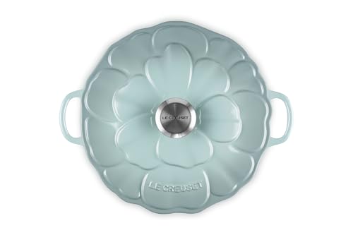 Le Creuset Signature Enameled Cast Iron Petal Braiser, 2.25qt., Coastal Blue