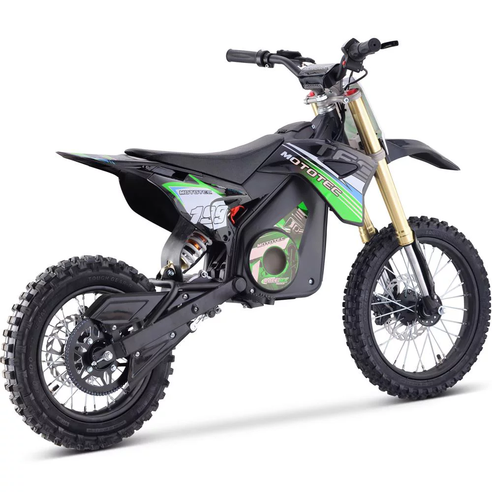 MotoTec 48v Pro Electric Dirt Bike 1500w Lithium Green - Radiant Selections