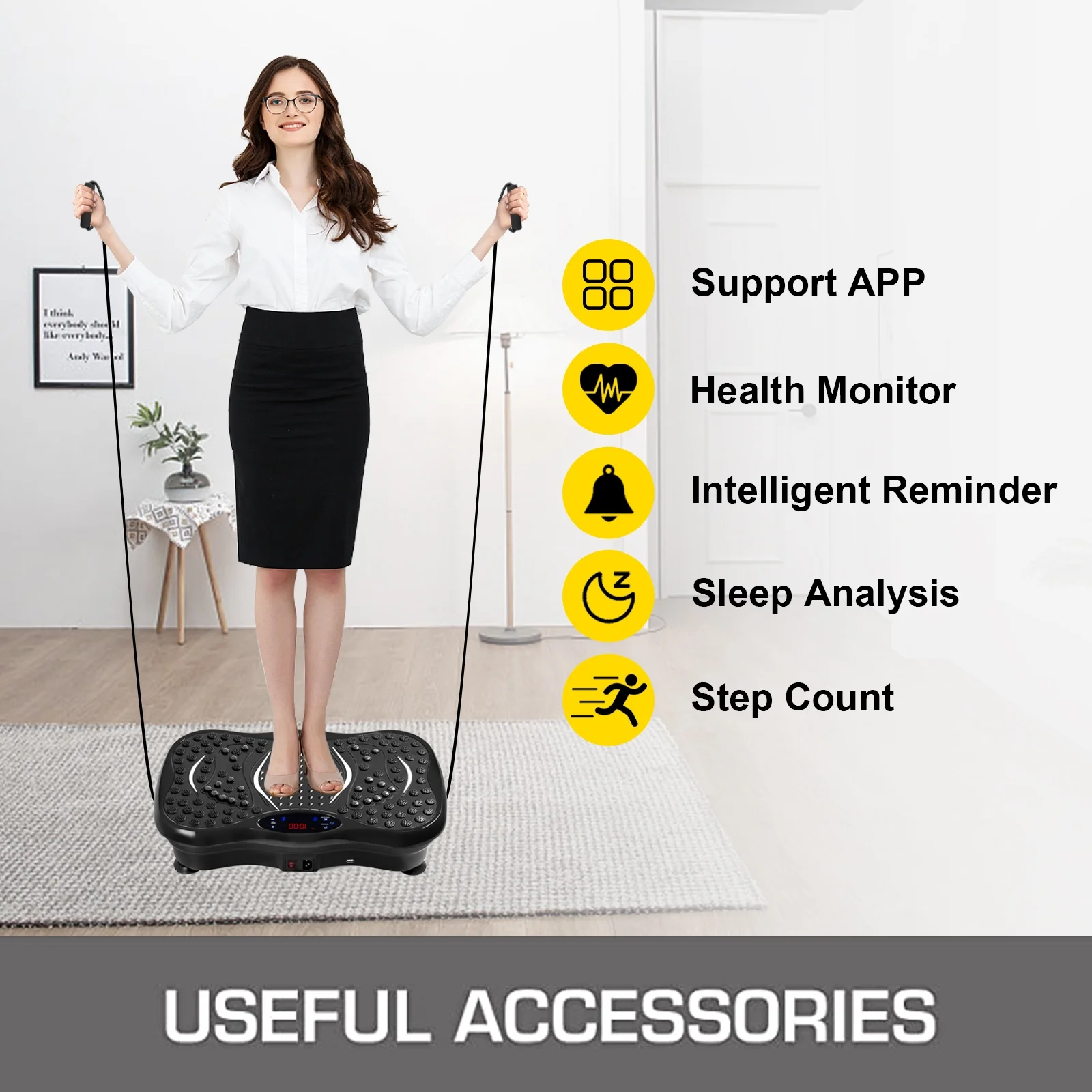 VEVOR Vibration Platform, Full Body Exercise Vibration Plate, Vibration Machine 350lbs LCD 3 Levels Massage Remote Bluetooth USB Music