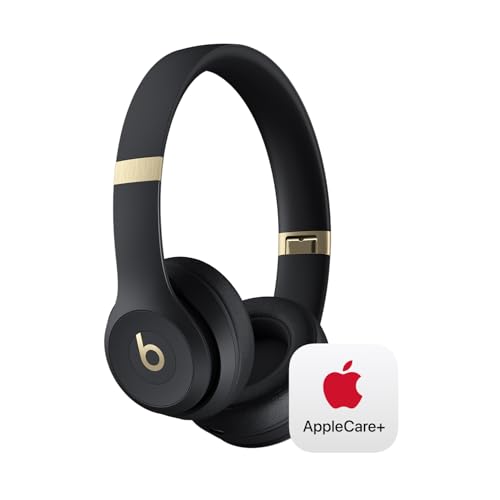 Beats Solo 4 - Wireless Bluetooth On-Ear Headphones, Apple & Android Compatible, Up to 50 Hours of Battery Life - Black & Gold