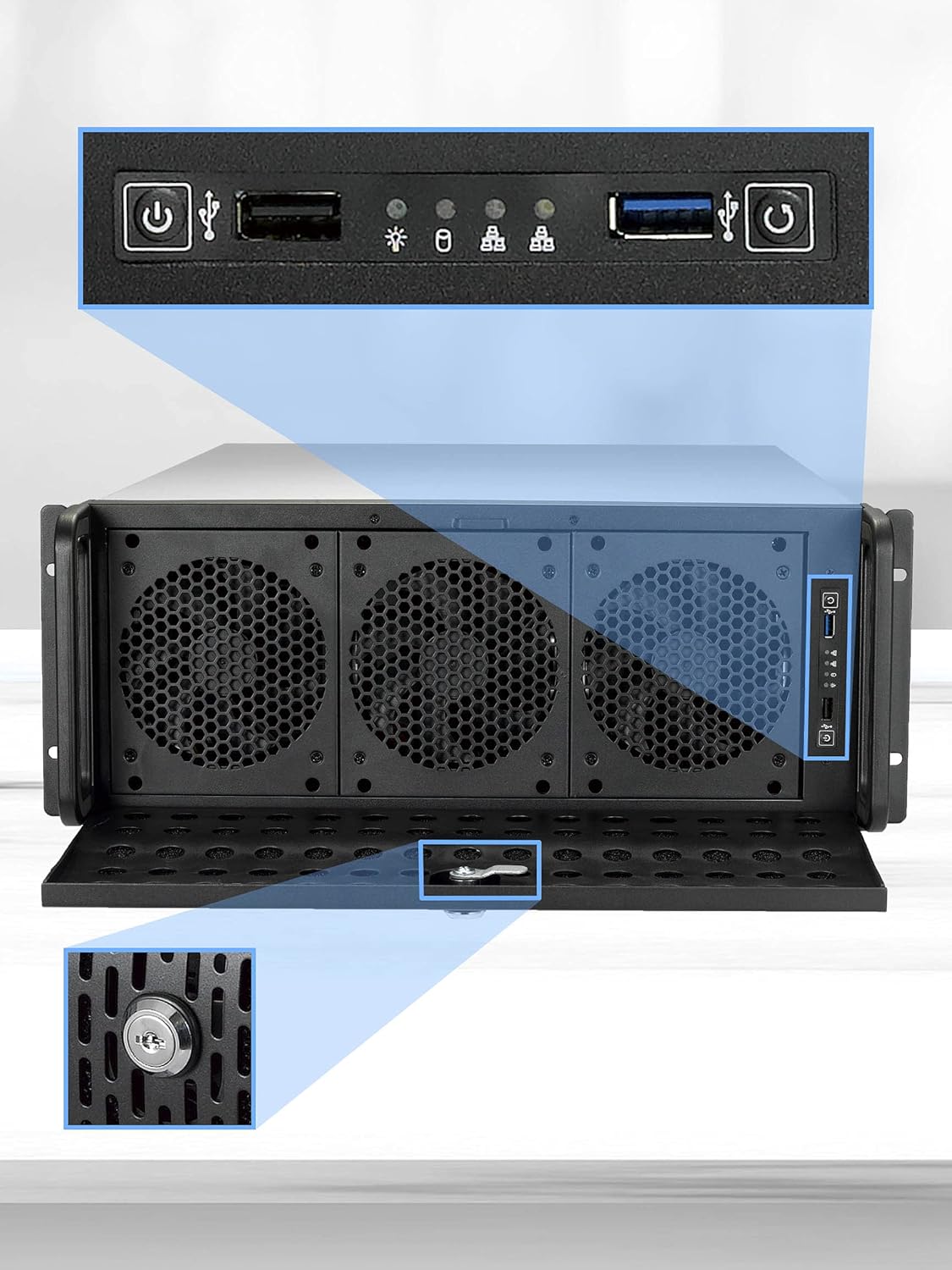 Rosewill 4U Server Chassis 15 Bay Server Case 15x 3.5 HDD Bays, E-ATX Board, Rackmount Server Case