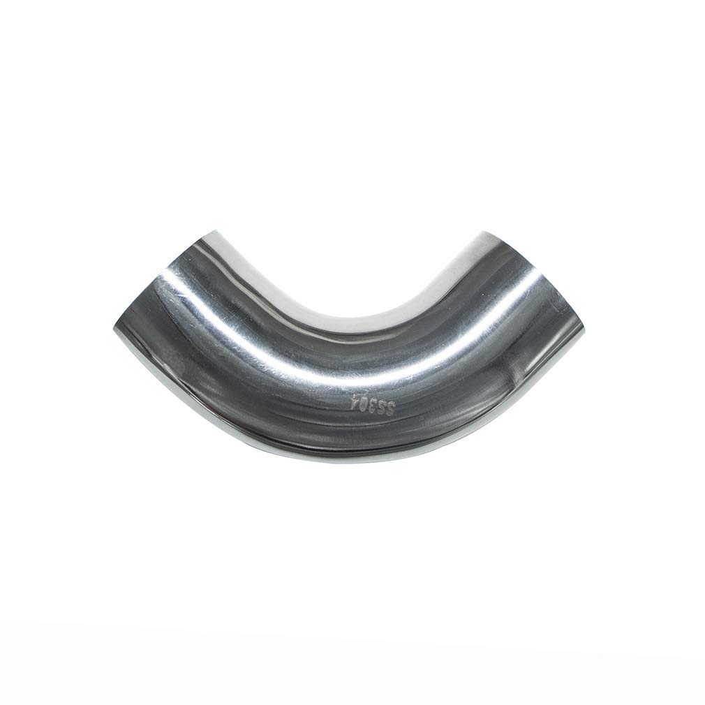 Stainless 4" 90 Degree Mandrel Bend Elbow - 14GA/.078" Wall - 1.5" Leg - SS304 Stainless Steel Exhaust Elbow Piping for Car Exhaust Pipe Modified