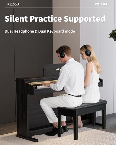 88 Keys Digital Piano Hammer Action Weighted Keyboard Piano, Full Size Upright Electric Piano, Wooden Electronic Piano for Beginner Professional
