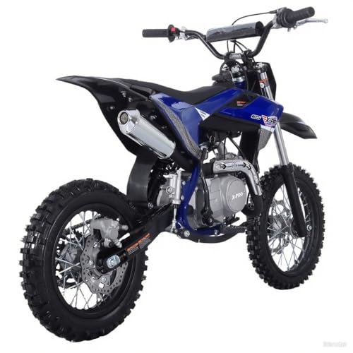 X-PRO X26 125cc Manual Clutch Dirt Bike Big Boys Pit Bike 125 Pitbike,Big 14"/12" Tires! (Blue)