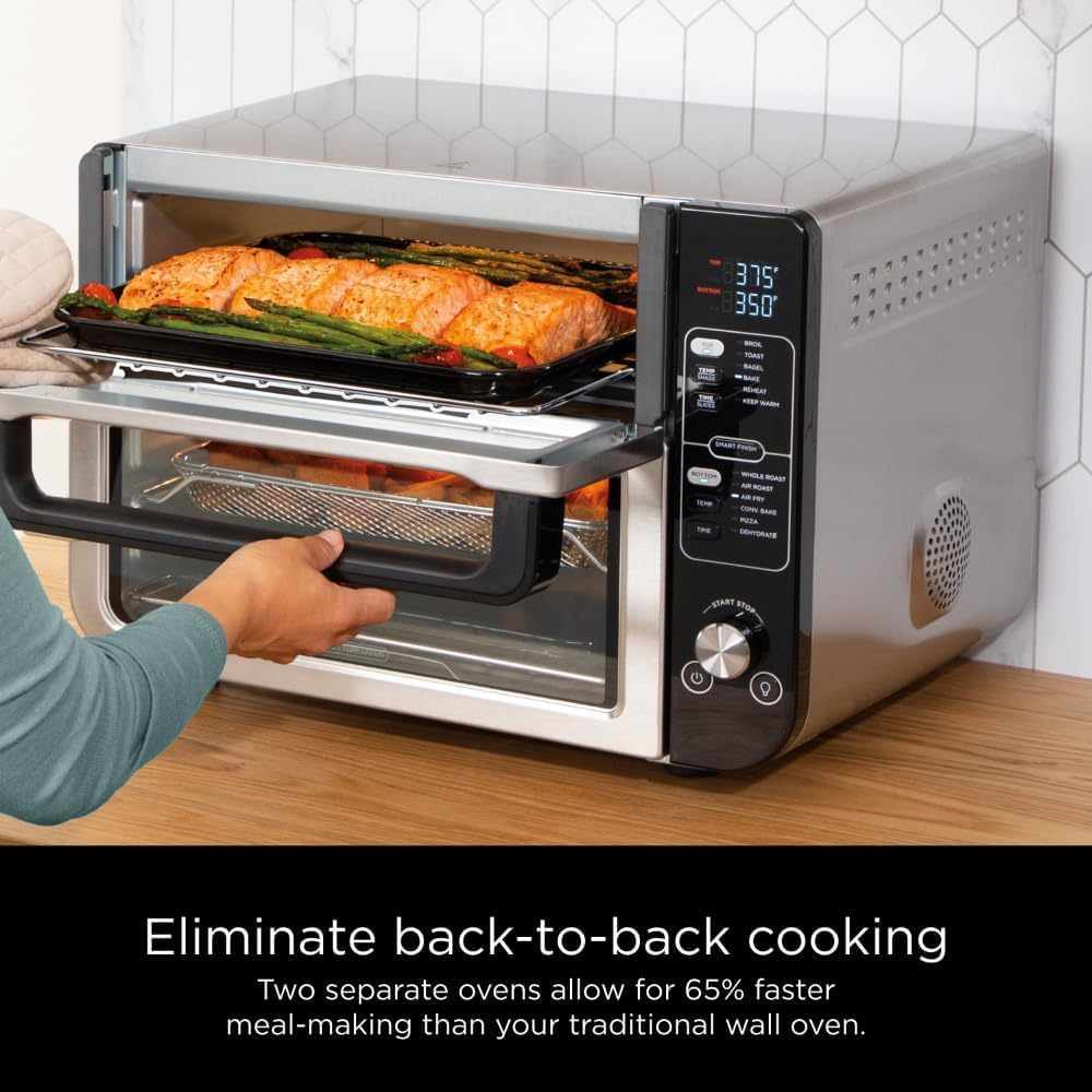 Ninja 12-in-1 Double Oven with FlexDoor (Renewed) Bundle with 2 Year Enhanced Protection Pack - Smart Home Appliances