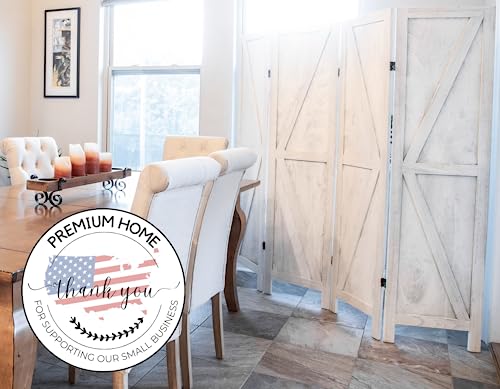 Premium Home Room Divider and Folding Privacy Screens for Partition, Wall dividers, Room Separator, Temporary Wall, Rustic Barnwood (Barnwood X)