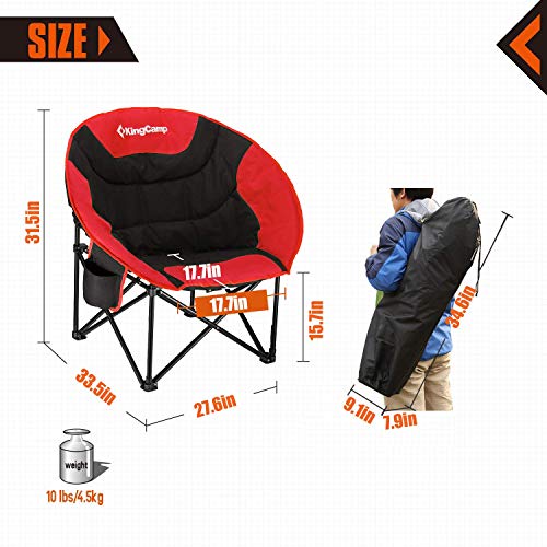 KingCamp Oversized XL Camping Chair, Heavy Duty 500lbs Folding Couch for Adults