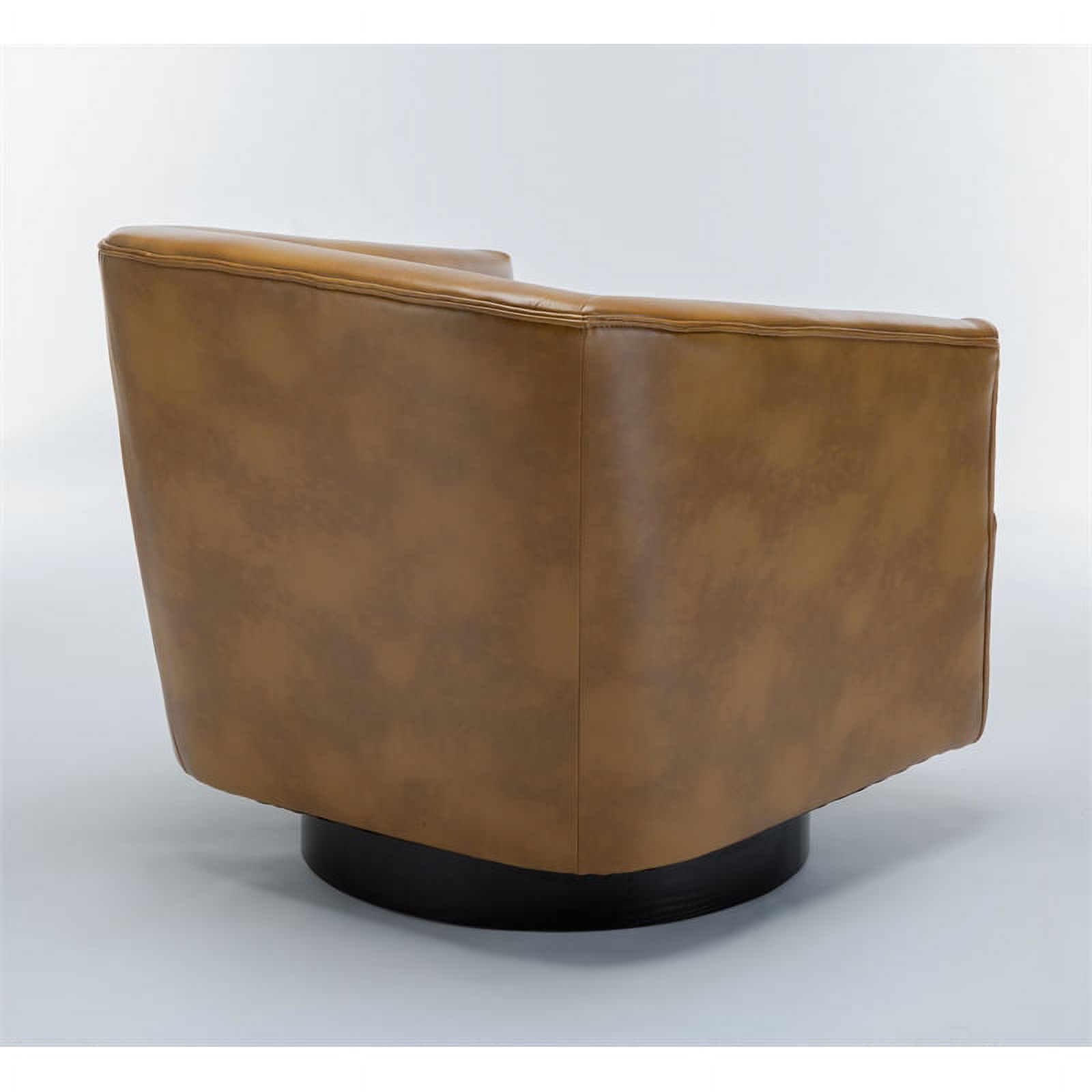 Home Square Wood Base and Faux Leather Swivel Chair in Camel Brown - Set of 2