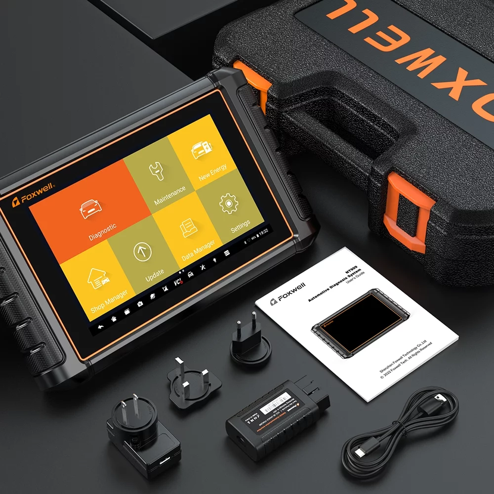 FOXWELL NT909 Bluetooth Automotive Bi-directional Diagnostic Scan Tool All System OBD2 Scanner 30+ Reset Functions ECU Coding Automotive Diagnostic