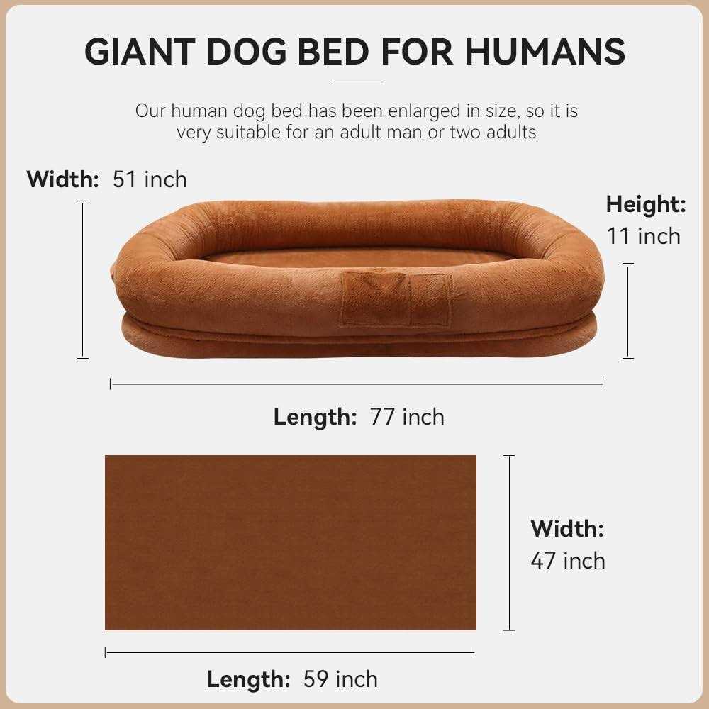 Human Dog Bed Large Dog Bed with Raised Cushioned Rim and - Pet Supplies online store