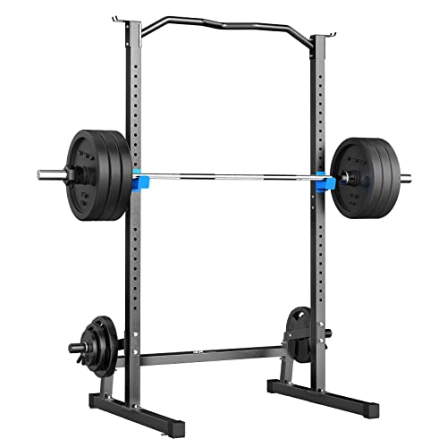 JX FITNESS Squat Rack Cage with Pull Up Bar,Adjustable Power Rack Cage Exercise Squat Stand with Barbell Holder