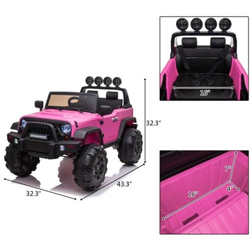 12V Kids Ride on Car SUV MP3 2.4Ghz Remote Control LED Lights (White)