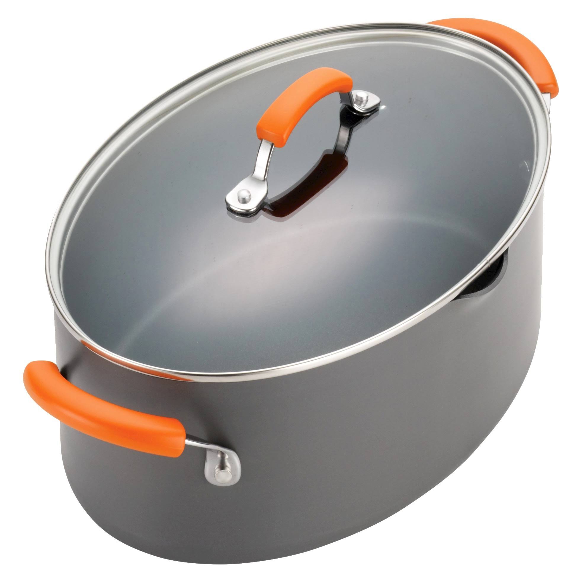 Rachael Ray Hard-Anodized Nonstick 8-Quart Covered Oval Pasta Pot