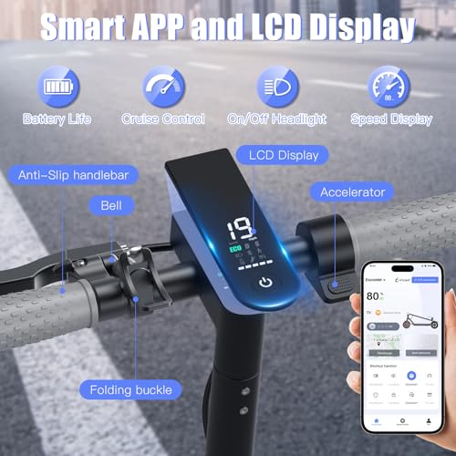 Electric Scooter, Folding E Scooter for Adults with Seat, 350W Motor, 8.5" Tire, 19MPH