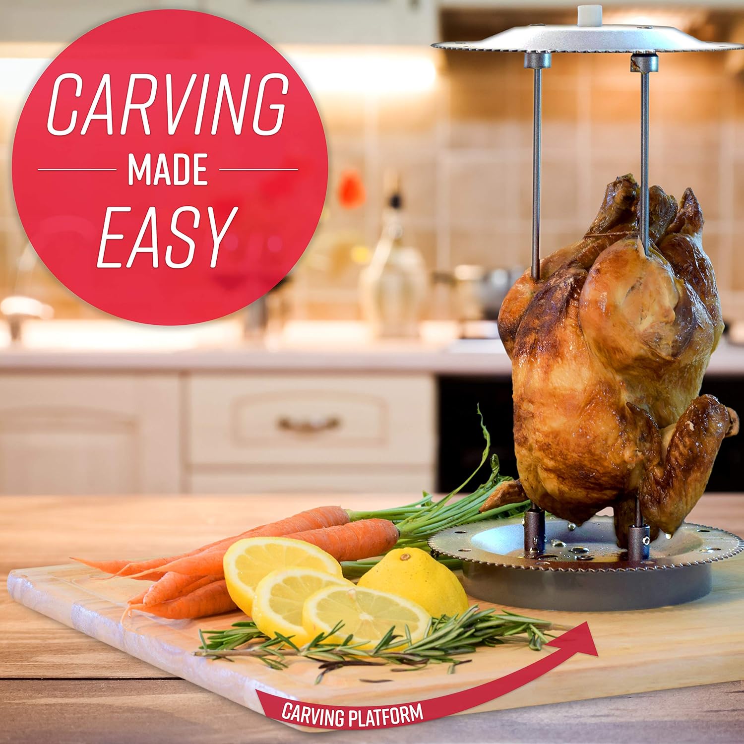 Ronco Showtime Large Capacity Rotisserie & BBQ Oven Modern Edition, Simple Switch Controls, Silicone Door Tie, Perfect Preset Rotation Speed