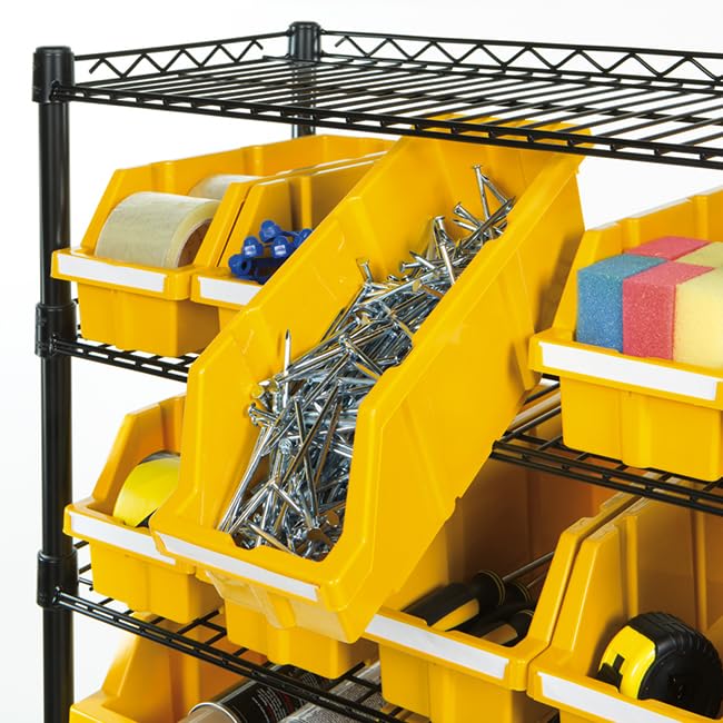 Seville Classics Heavy Duty NSF Bin Rack Solid Steel Wire Shelving Storage Unit, Patented Organizer for Garage, Warehouse, Office, Restaurant
