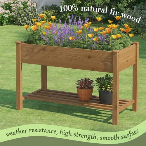 Wooden Raised Garden Bed ，Planter Box with Legs, Wooden Planter -Grow Herbs and Vegetables Outdoors &ndash; Naturally Rot-Resistant