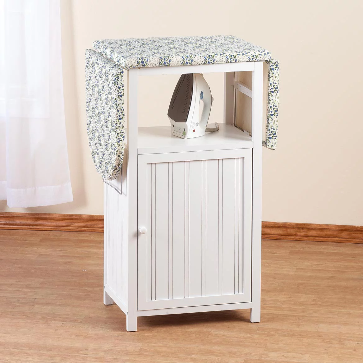 OakRidge Deluxe Ironing Board with Storage Cabinet, White - Radiant Selections