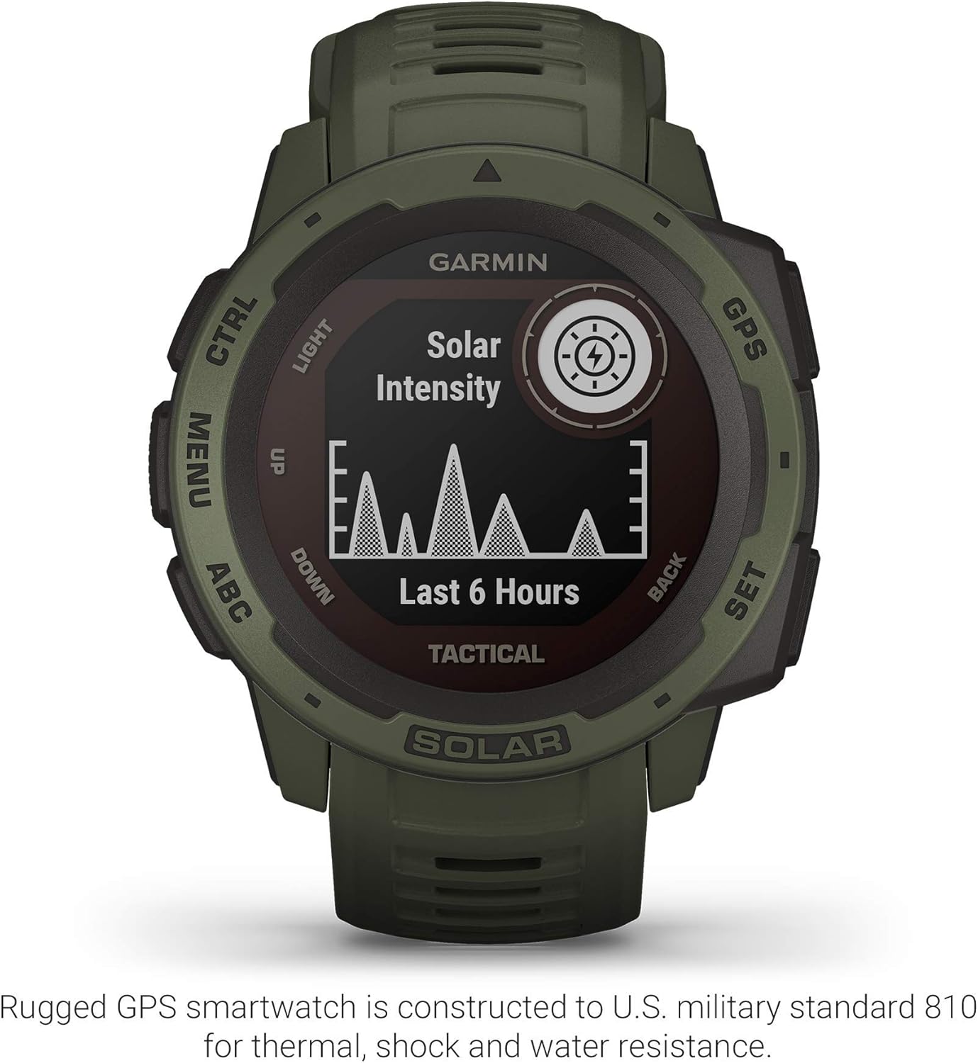 Garmin Instinct Solar Tactical, Solar-Powered Rugged Outdoor Smartwatch with Tactical Features, Built-in Sports Apps and Health Monitoring