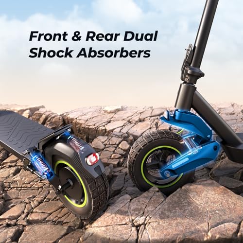 isinwheel Electric Scooter Adults, 38/32 Miles Range & 28/21 MPH Powered by 1000/800W Motor, 10" Pneumatic Tires
