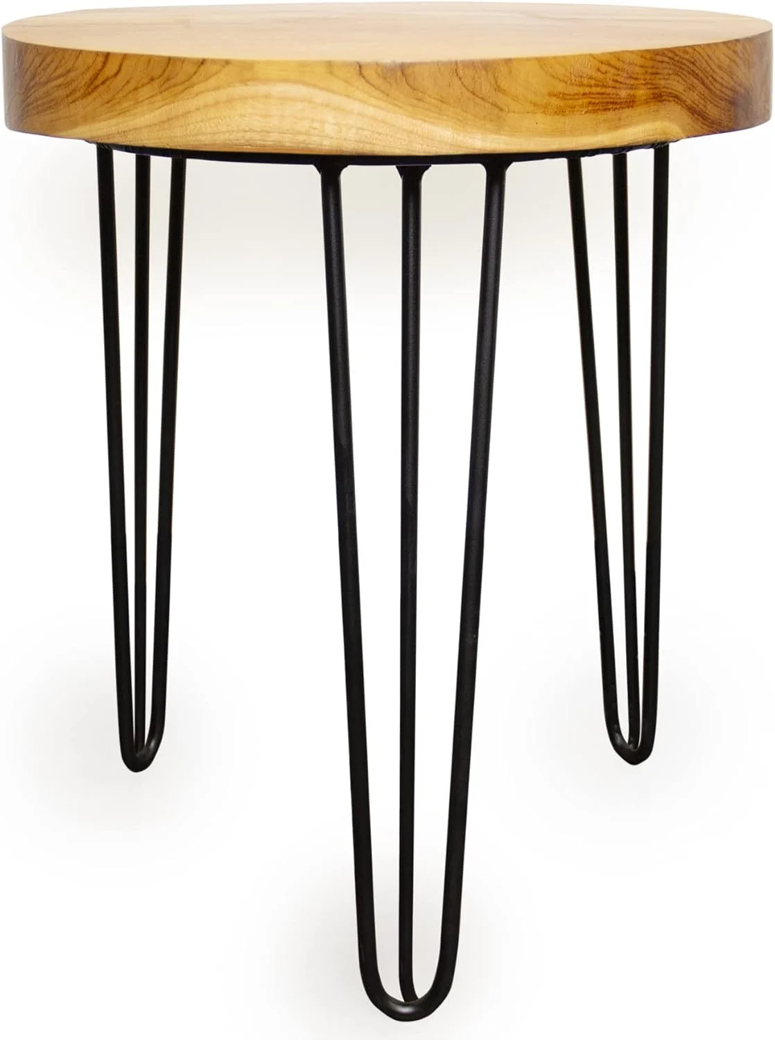 Natural Teak Wood Slab Round Accent End Table (Teak Wood)