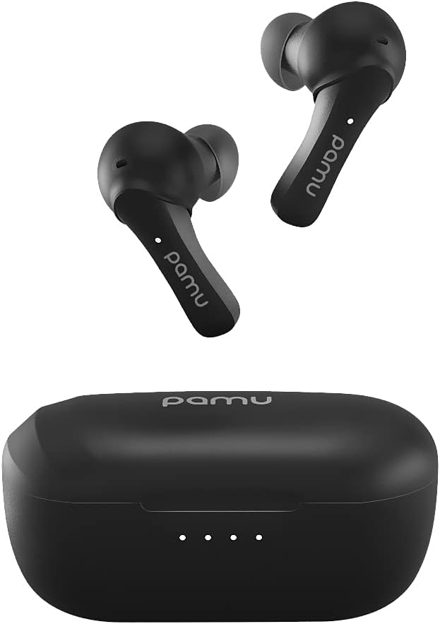 Bluetooth Headphones Padmate True Wireless Earbuds with 4 Mics CVC8.0 Noise Cancelling Earphones with Charging Case in-Ear Headset Touch Control