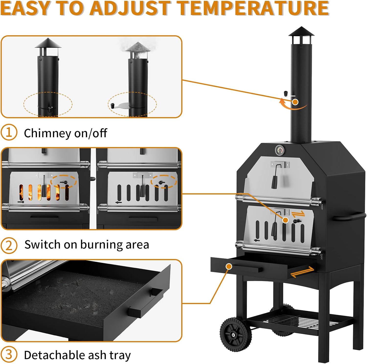 Amopatio Pizza Oven Outdoor, Everything Bundle Wood Fired Pizza Oven