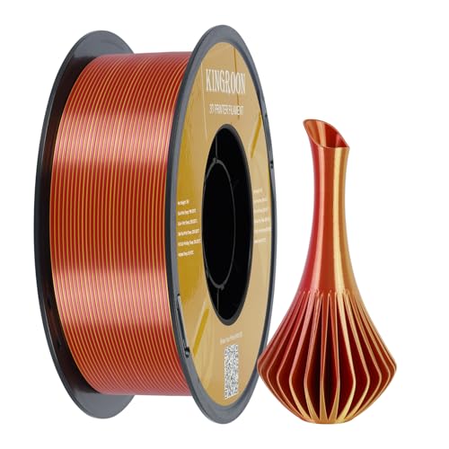 Kingroon Silk PLA Bundle 3D Printer Filament, Dimensional Accuracy +/- 0.03 mm, 10 kg Spool(22lbs)